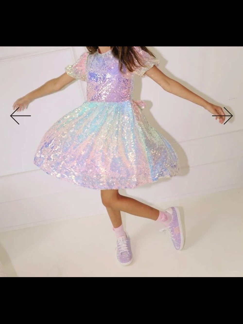 Lola + The Boys Iridescent Pastel Sequin Party Dress
